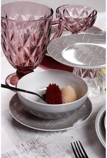 Cryspo Trio Plaza Cereal Serving Bowl Round made of Porcelain White with Diameter 16cm