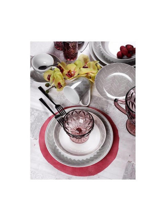 Cryspo Trio Plaza Cereal Serving Bowl Round made of Porcelain White with Diameter 16cm