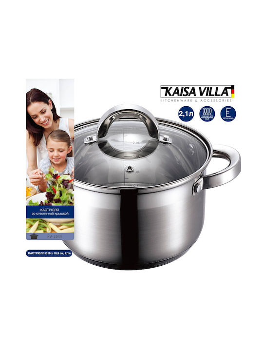 Kaisa Villa Deep Stainless Steel Pot 2.1lt / 16cm