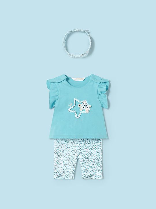 Mayoral Kids Set with Leggings Summer 2pcs Turquoise