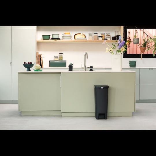 Brabantia Stepup Plastic Waste Bin with Pedal Dark Grey 40lt