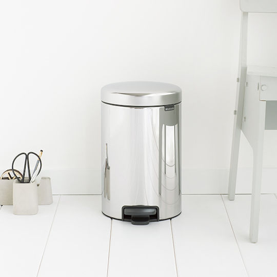 Brabantia Кошче NewIcon Pedal за Боклук от Неръждаема Стомана с Педал Сребрист 12л