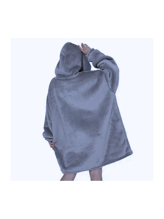 Oxford Home Velvet Blanket with Sleeves 90x100cm Gray