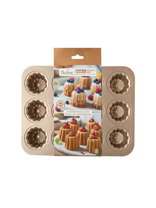 Decora Non-stick Aluminum Cupcakes & Muffins 12 Cups Baking Pan Rose Gold
