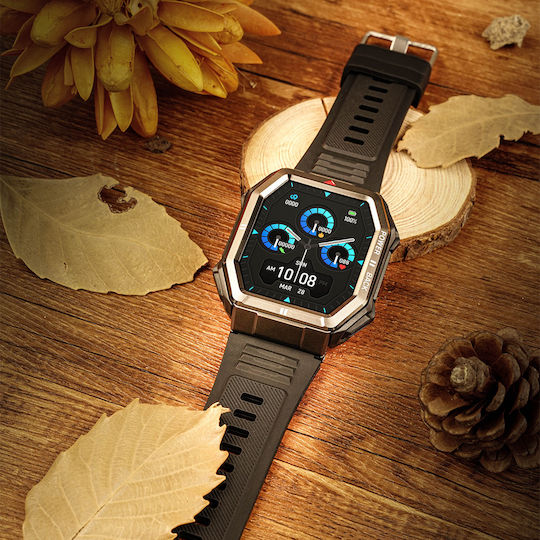 NO.1 Dt108 Smartwatch με Παλμογράφο (Μαύρο)