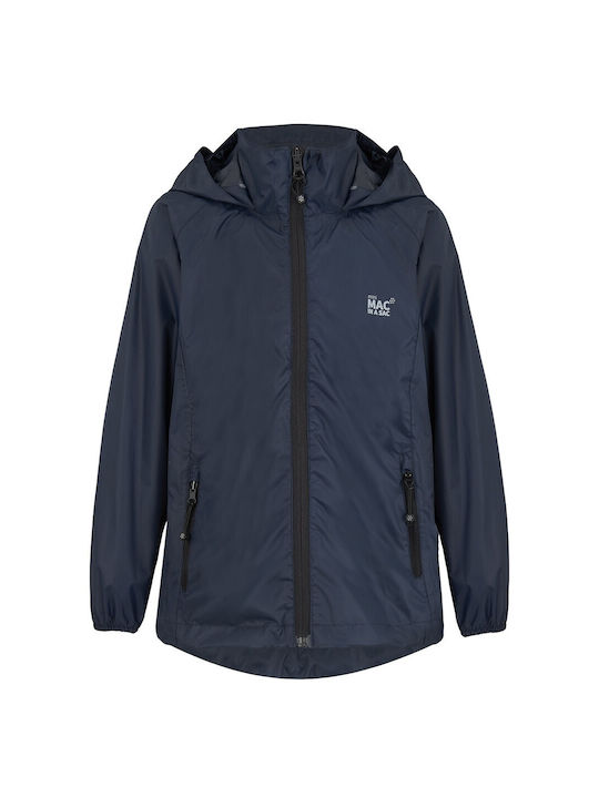 Wasserdichtes Kinder Casual Jacke Kurz mit Kapuze Dunkelblau