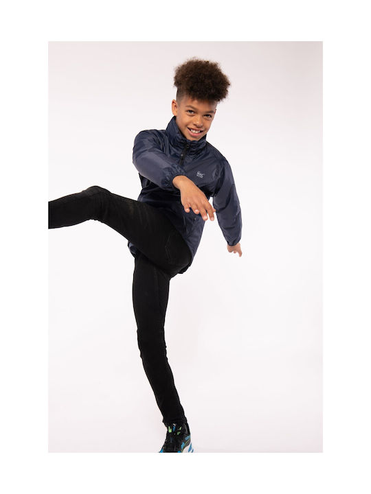 Wasserdichtes Kinder Casual Jacke Kurz mit Kapuze Dunkelblau
