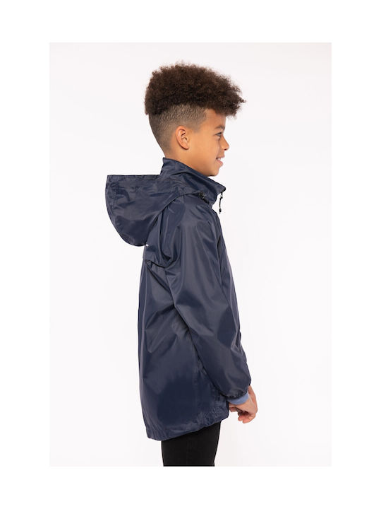 Wasserdichtes Kinder Casual Jacke Kurz mit Kapuze Dunkelblau