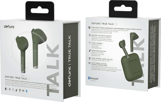 Defunc True Talk In-Ear Bluetooth-Freisprecheinrichtung Kopfhörer mit Schweißresistenz und Ladeetui Grün
