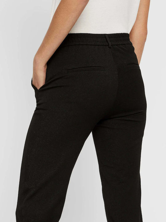 Women's Fabric Trousers Loose Fit Black