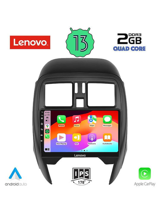 Lenovo Ηχοσύστημα Αυτοκινήτου για Nissan Micra 2014-2017 (Bluetooth/USB/WiFi/GPS/Apple-Carplay/Android-Auto) με Οθόνη Αφής 9"