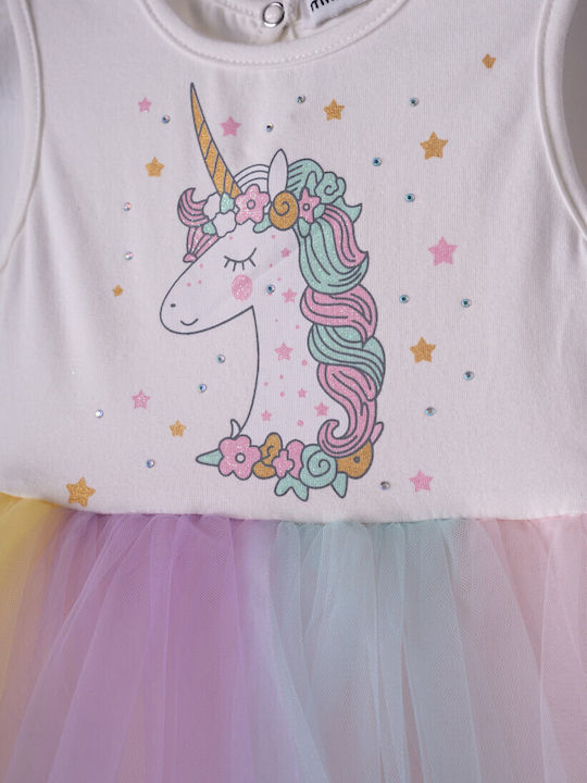 Mädchenkleid Ärmelloses Tüll Mehrfarbig