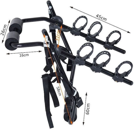 SJ-531 Car Bike Trunk Rack for 3 Bikes