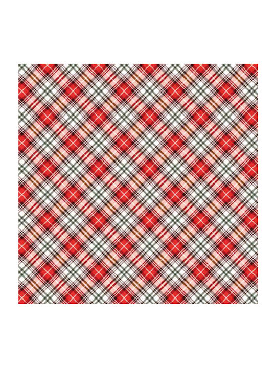 Borea Tartan Christmas Tablecloth Fabric Red L140xW180cm 1pcs