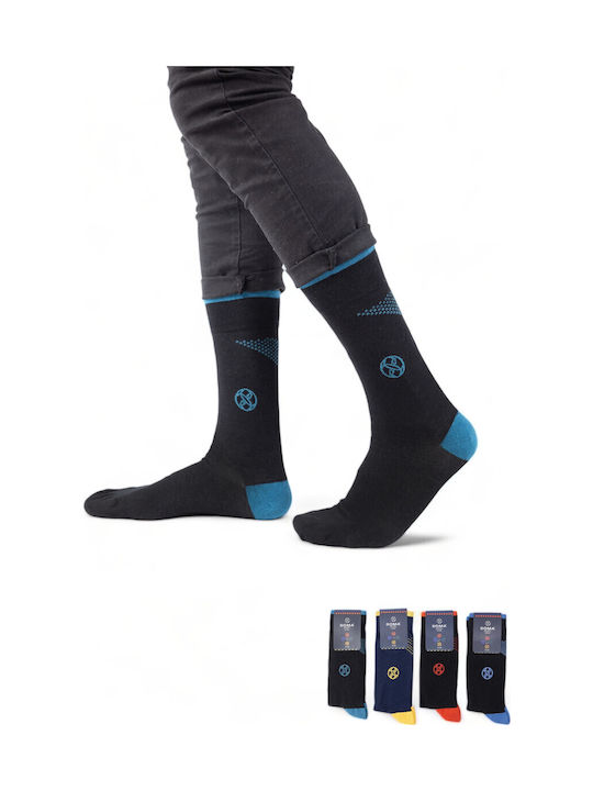 Closet22 Ανδρικές Κάλτσες με Σχέδια Πολύχρωμες 4Pack