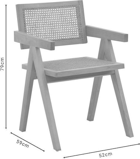 Kalen Πολυθρόνα Τραπεζαρίας Ξύλινη Φυσικό 52x59x79εκ.