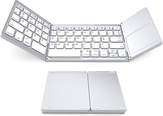 Foldable B033 Ασύρματο Bluetooth Πληκτρολόγιο Αγγλικό US Λευκό