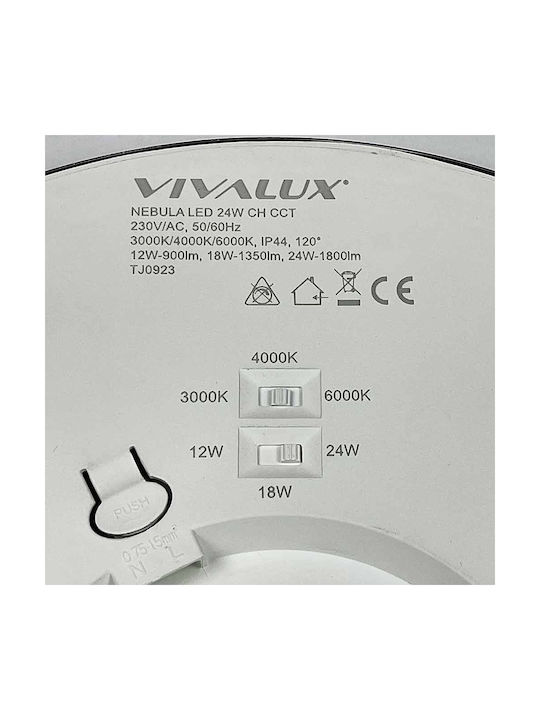Vivalux Nebula Ceiling Mount Light Bathroom 30cm Black with Integrated LED