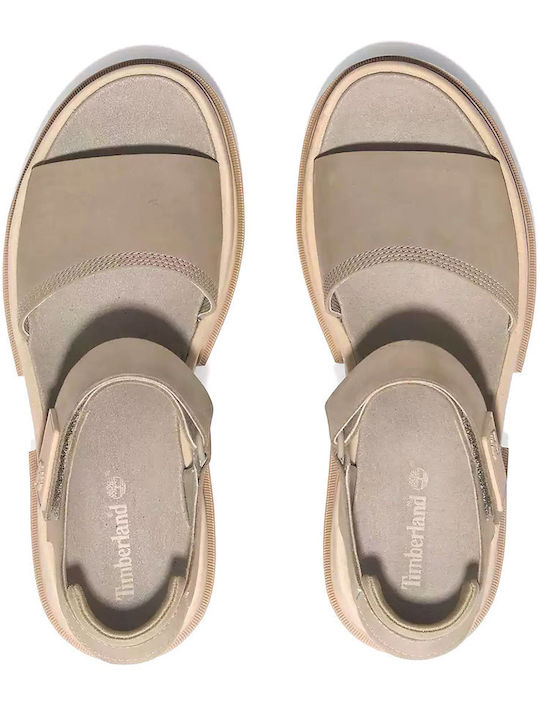 Timberland Everleigh Leder Flache Sandalen für Damen in Braun