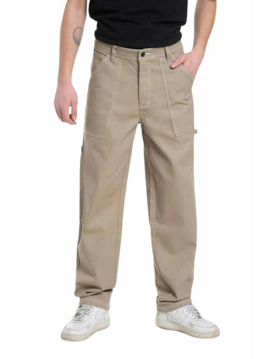Homeboy X-tra Work Men's Trousers in Baggy Line Beige