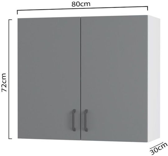 Modest Ντουλάπι Κρεμαστό Ανθρακί 80x32x72εκ.
