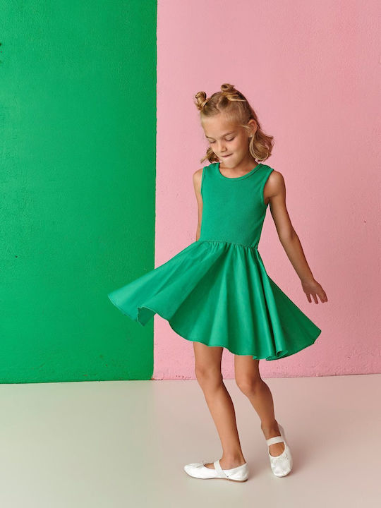 Kinderkleid Ärmellos Green