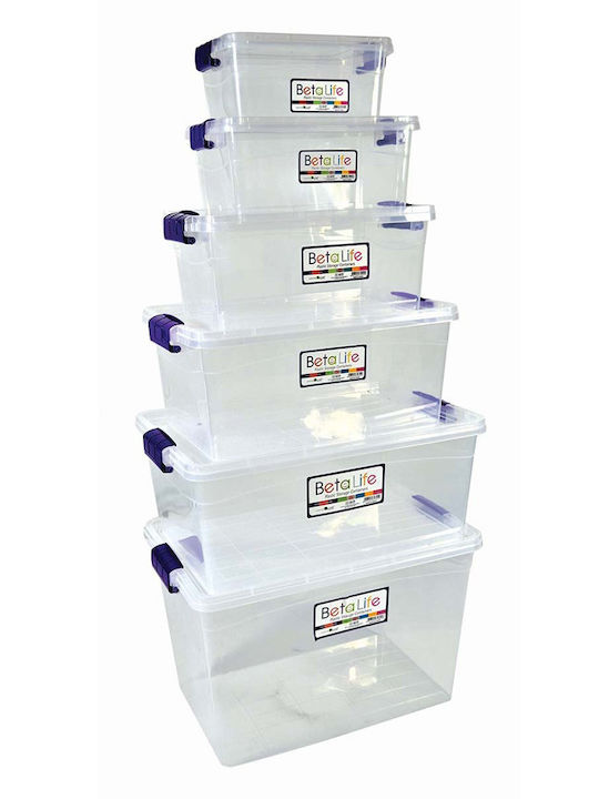 Sidirela Beta Plastic Storage Box with Lid Transparent 29x20x14cm