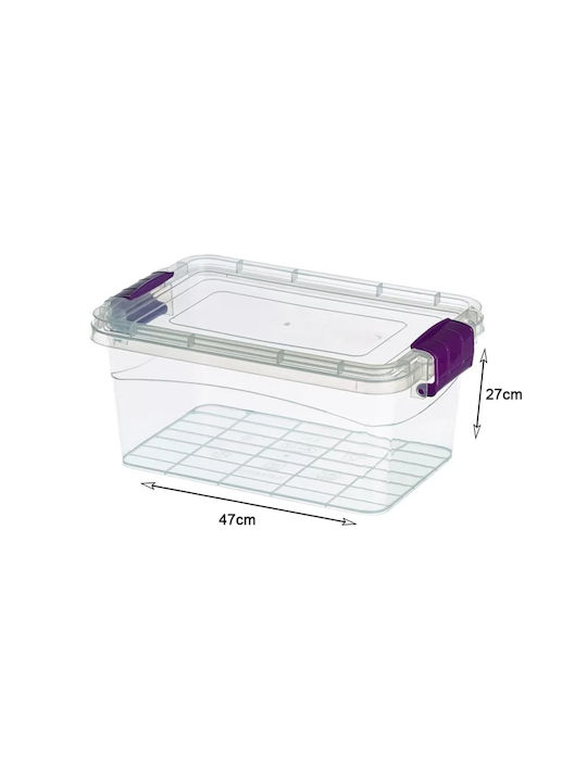 Sidirela Beta Plastic Storage box with Cap Transparent 45x30x30cm 1pcs