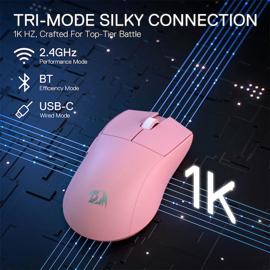 Redragon M916 PRO 1K Wireless Gaming Mouse 26000 DPI Pink