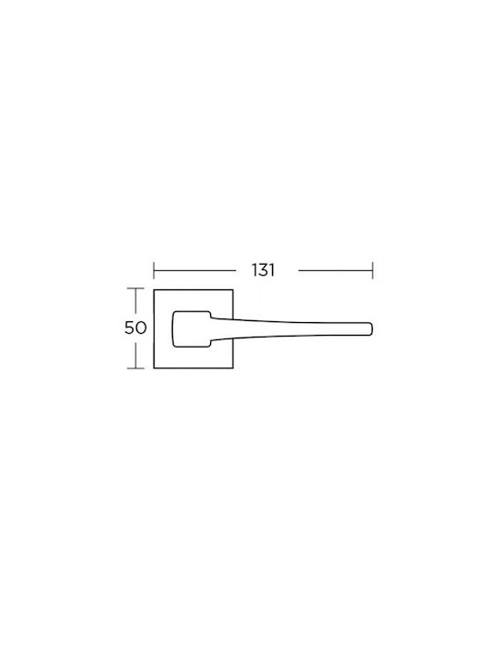 Convex 1495 Middle Door Matte Lever with Rosette for Both Sides Placement Nickel Matt Pair