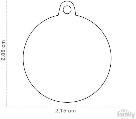 My Family Basic Aluminium Ταυτότητα Σκύλου Γκρι Μεταλλική Large (Προσωποποιημένη)