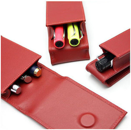 Lamy Leather Pen Holder Suitable for 3 Pens Red