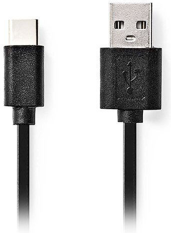 Nedis USB 2.0 Cable USB-C Male to USB-A 15W Black 1m