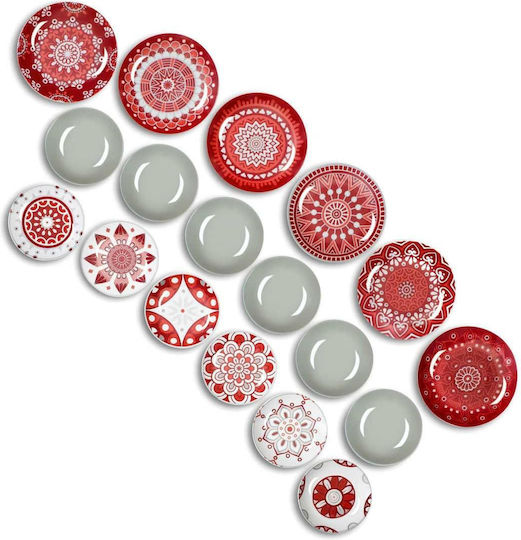 Excelsa Red Porcelain Dinnerware Set 18pcs