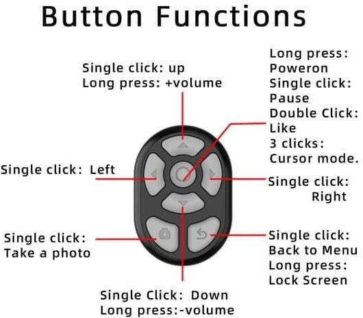 Selfie Controller Wireless Controller For Next Video In Tik Tok And Youtube Apps S20 Bluetooth Black