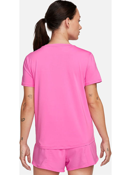 Една Класическа Дамска Спортна Блуза с Къс Ръкав Dri-Fit Розова