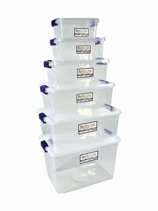 Sidirela Plastic Storage Box with Lid Transparent 1.2lt