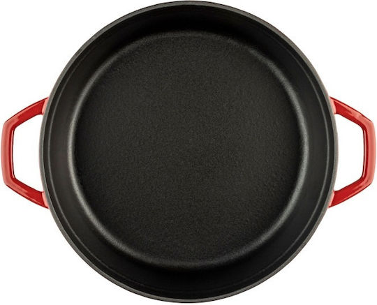 Hosse Solagio Flacher Topf aus Gusseisen 28cm Rubin