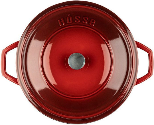 Hosse Solagio Flacher Topf aus Gusseisen 28cm Rubin