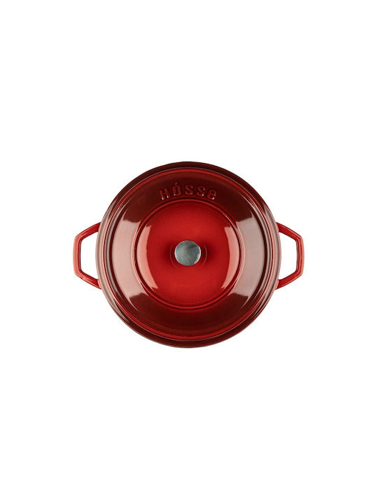 Hosse Solagio Flacher Topf aus Gusseisen 26cm Rubin