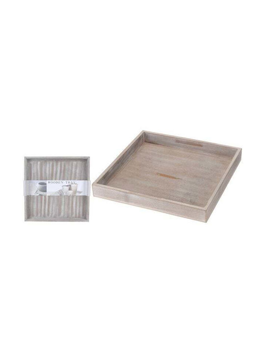 Koopman Holz Quadratisch Serviertablett mit Griffen in Gray Farbe 30x30cm ACC670620 1Stück