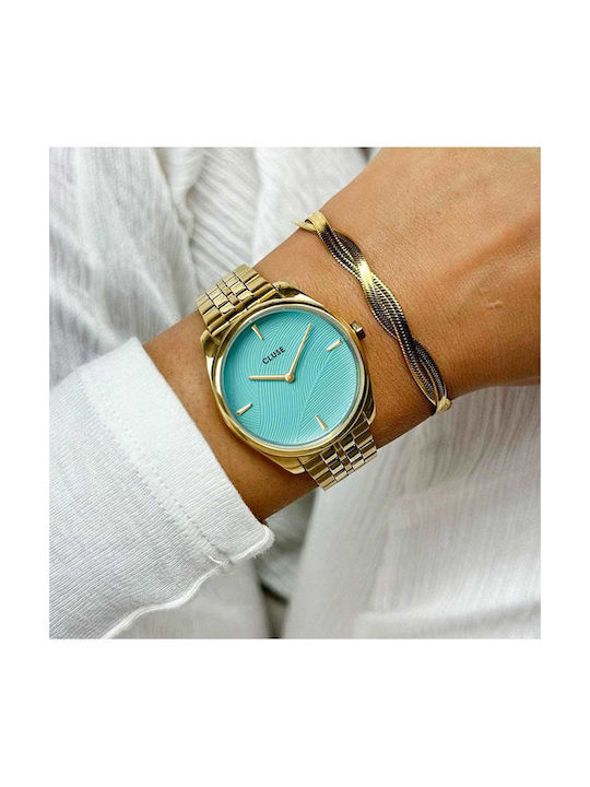 Cluse Feroce Petite Watch with Gold Metal Bracelet