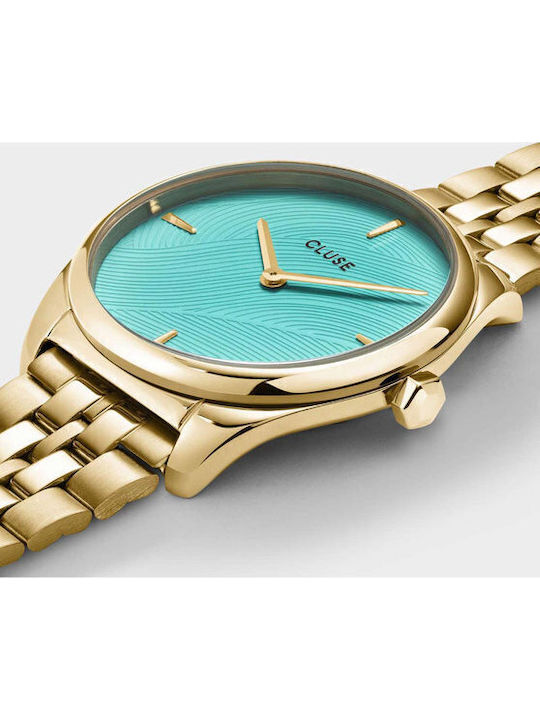 Cluse Feroce Petite Γυναικείο Ρολόι 31.5mm Μπαταρίας με Χρυσό Μεταλλικό Μπρασελέ