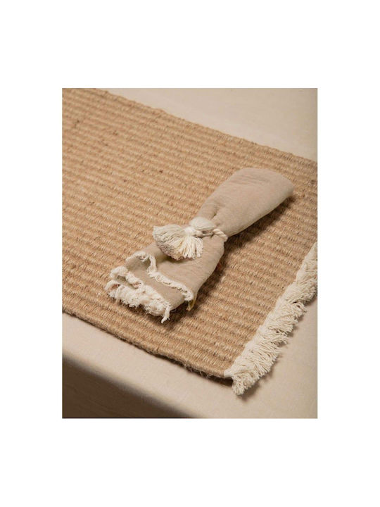 Calma House Layer Handtuch aus 100% Baumwolle in Beige Farbe 45x45cm 4Stück