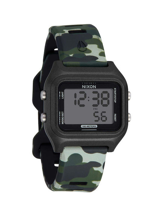 Nixon Digital Watch Chronograph Battery with Rubber Strap