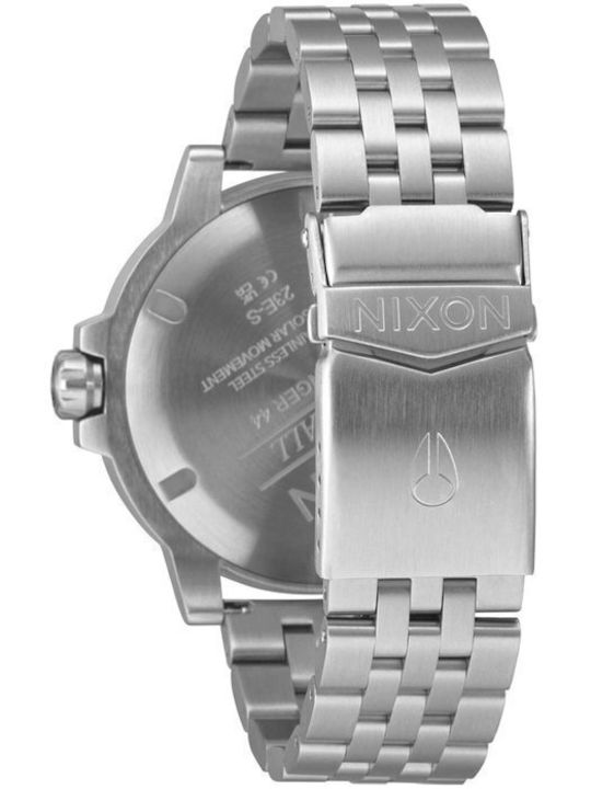 Nixon Men's Watch 44mm Solar with Silver Metal Bracelet