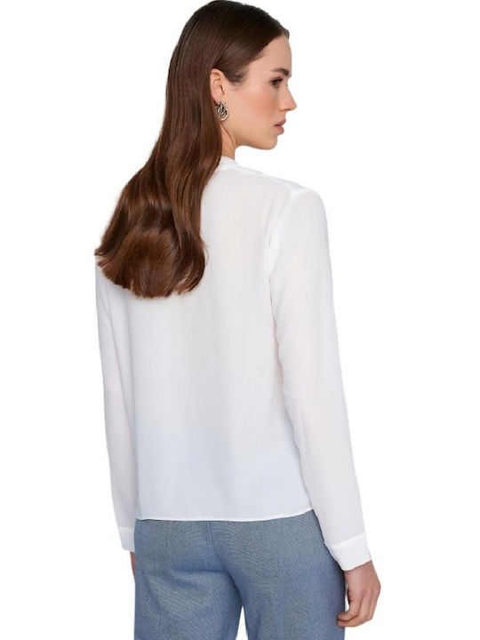 Ale - The Non Usual Casual Women's Summer Blouse Long Sleeve White