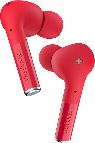 Defunc True Entertainment In-ear Bluetooth Handsfree Ακουστικά με Θήκη Φόρτισης Κόκκινα