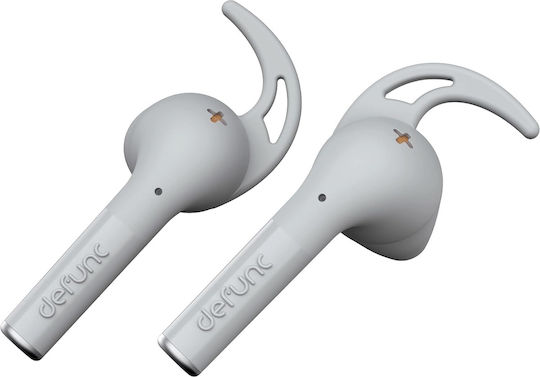 Defunc True Sport In-ear Bluetooth Handsfree Ακουστικά με Αντοχή στον Ιδρώτα και Θήκη Φόρτισης Ασημί