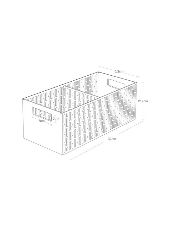 Yamazaki Plastic White Storage Basket 32x15.3x12.2cm